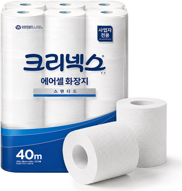 크리넥스 물에잘녹는 에어셀 스탠다드 화장지, 1개, 24개입, 40m
