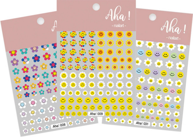 스마일 플라워 스티커 3종 단품, 31, 1개