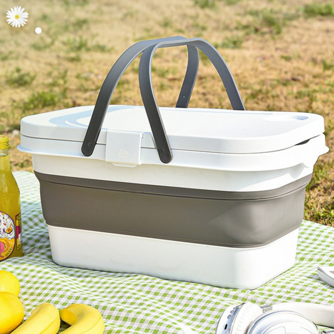 실버미어 폴딩 멀티 캠핑 테이블 아이스박스 세트, 1개, 1단, 화이트