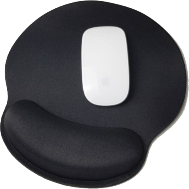 손목보호 마우스패드 메모리폼, 블랙, 1개