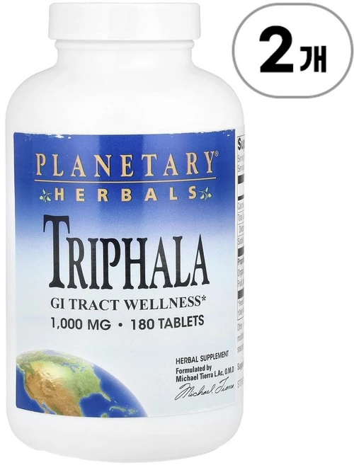 플래네터리 허벌 트리팔라 1 000mg Planetary Herbals Triphala 1 000 mg 180정, 2개 - 쿠팡