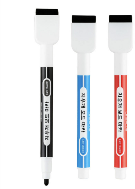 지우개 보드마카 라인플러스 자석마카 3색, 1개, 검정+파랑+빨강
