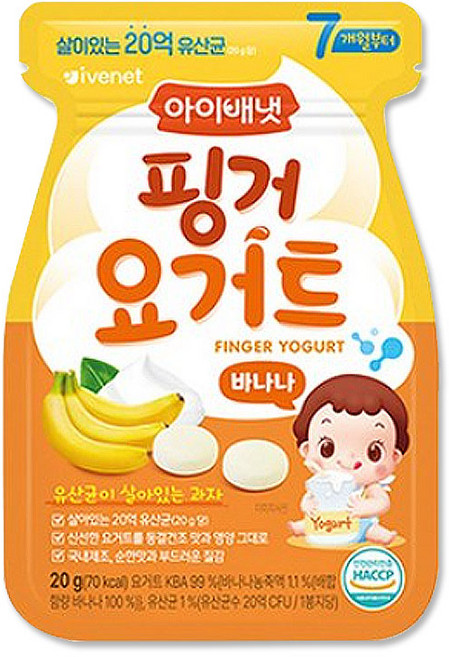 아이배냇 핑거요거트 4가지맛 아기과자/아이베넷 x 2, 아이배냇핑거요거트바나나, 20g, 2개