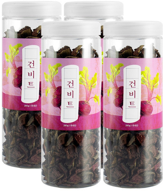 두손애약초 국산 말린 레드 비트 뿌리 건조 비트차 280g, 4개