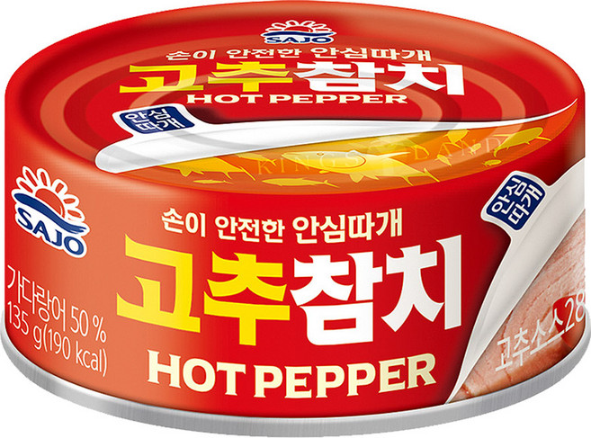 사조참치 고추참치 안심따개, 135g, 4개