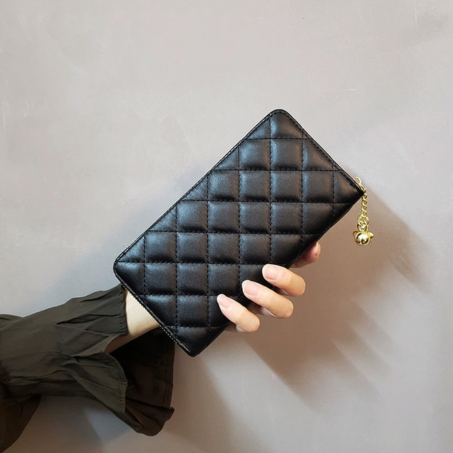 시크벤 여성 심플 패션 장지갑 지퍼형 W10