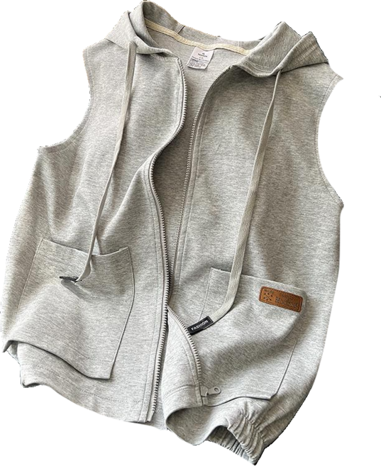 남자 여름 캐주얼 집업 베스트 민소매 후드 뉴타임즈 0326YD16M