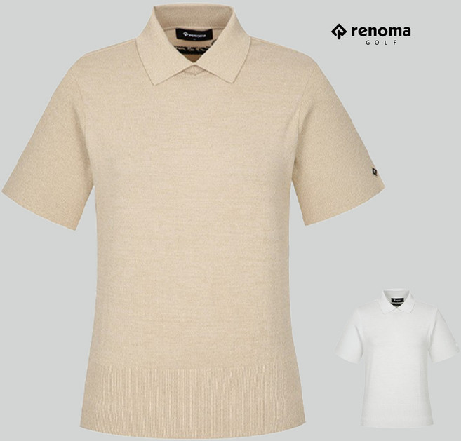 레노마골프 여성 펄 포인트 카라 반팔 니트 RWSPM6204-509