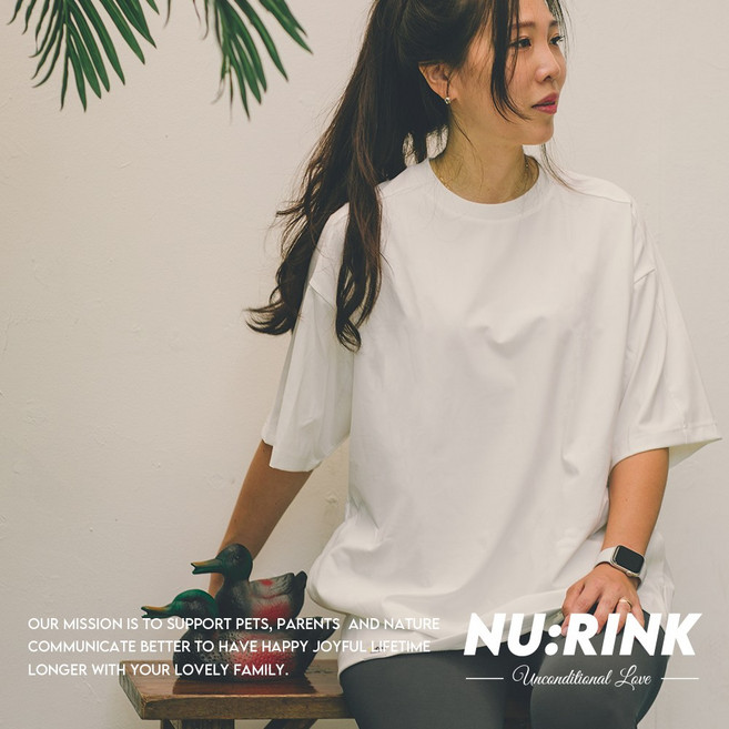 누링크 오버핏 가오리핏 롱 레이어드 남성 여성 라운드넥 빅사이즈 신축성 티셔츠