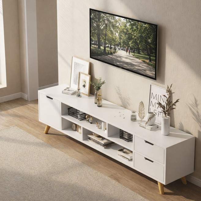 플레니스 TV 다이 티비 거실장, 화이트