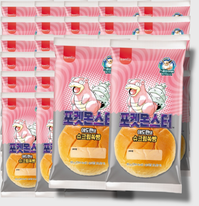 삼립 포켓몬빵 30주년 야도란의 슈크림쏙빵 95g 스페셜 띠부실, 30개