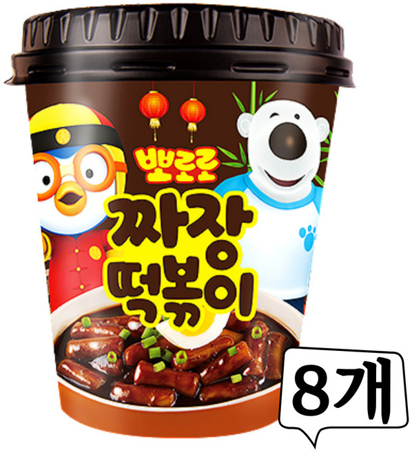 뽀로로 떡볶이 짜장 8개입 컵떡볶이, 110g, 8개
