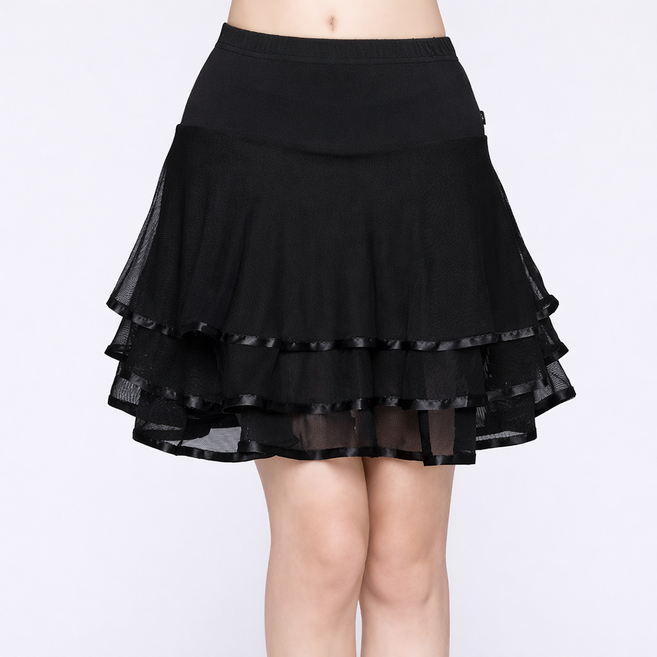 베씨 여성 라인댄스 리본캉캉스커트 밸리 라틴 공연복 벨리 단체 여자