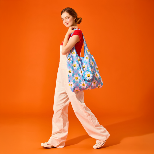 위글위글 숄더백 접이식 키링 포켓터블 백 - Smile We Love 439611