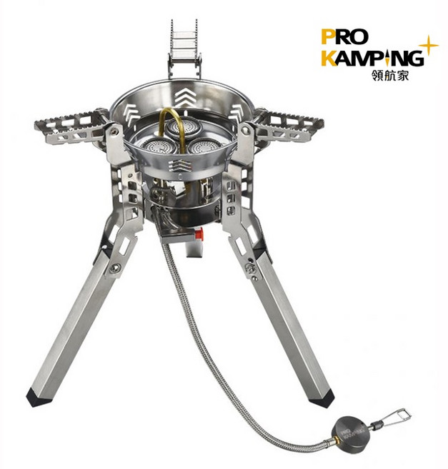 PRO KAMPING 領航家 暴焱爐 3爐頭 瓦斯爐 3.4kW, 1個, 不鏽鋼