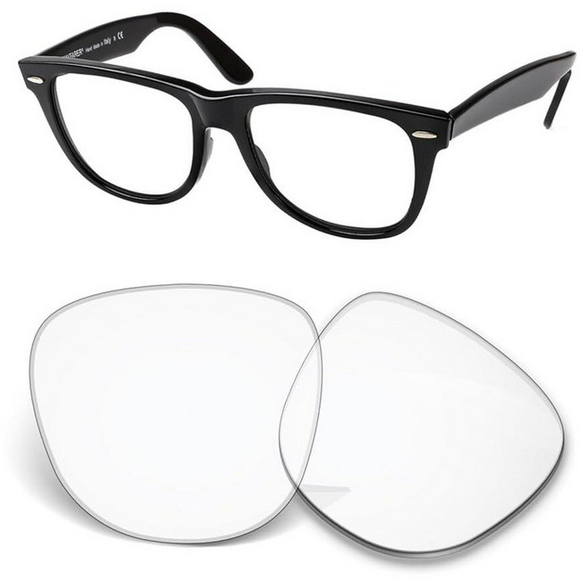 Ray-Ban Wayfarer RB2140 50mm 선글라스와 호환되는 1.5mm 교체 렌즈 긁힘 방지 및 충격 방지 - HD 크리스탈