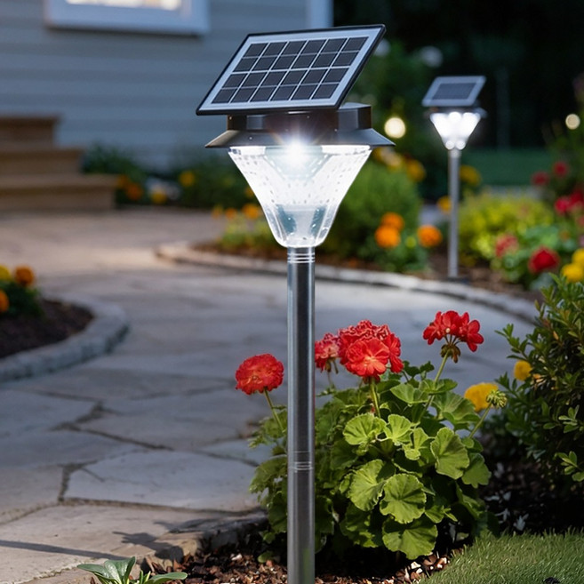 태양광 COB 180구 정원등 LED 태양열 조명 잔디등 야외조명 COB-Pro, 흰빛(말뚝형)