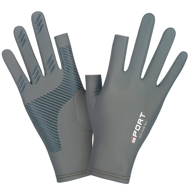 1+1 업그레이드 논슬립 스포츠 장갑 스마트폰 터치 얇은 원단 미끄럼방지 사계절 남자 여자 라이딩 자전거 오토바이 운전 용 헬스 등산 요가 운동 용품, 2켤레 1세트, 카키그레이, 2세트