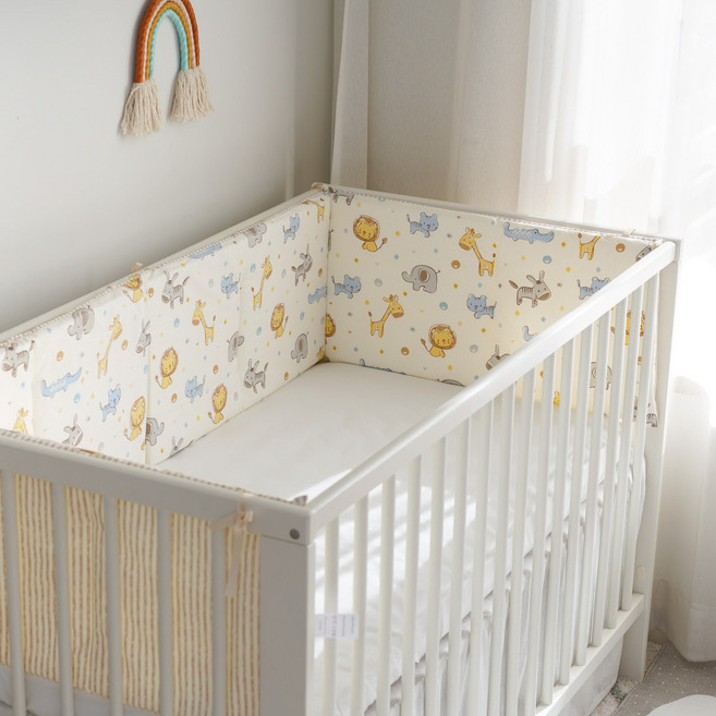 Mommywant 可愛卡通純棉床圍, 卡其獅子