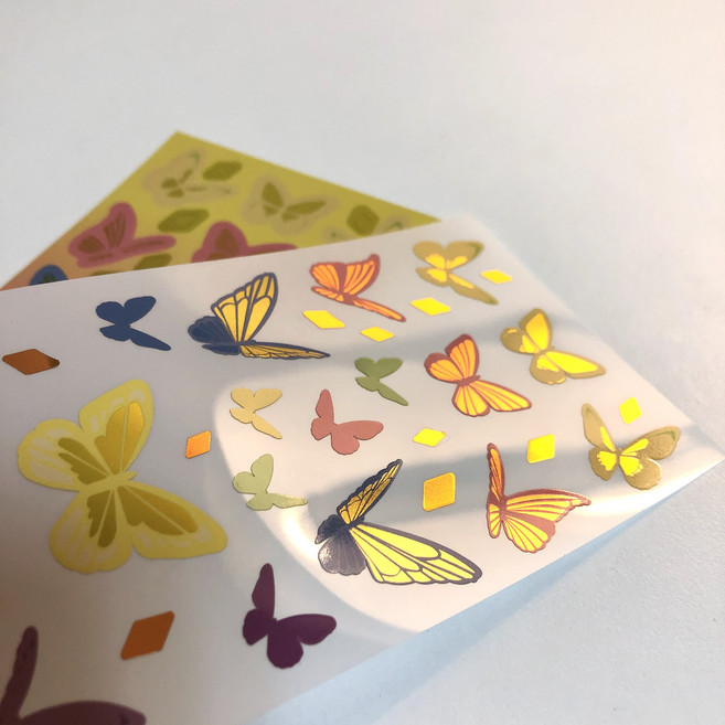 소리샘으로연결 나비금박 씰스티커