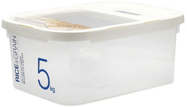 락앤락 쌀통 5kg/10kg 계량컵+제습제 구성, 1.쌀통 5kg [HPL560], 불투명화이트, 1개