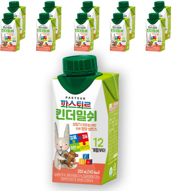 파스퇴르 킨더밀쉬 액상분유 1단계 200ml, 10개