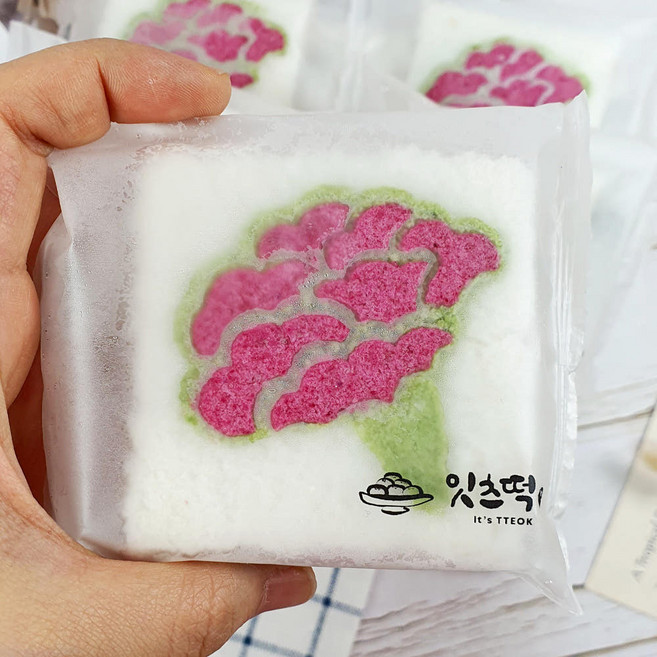 잇츠떡 카네이션 꿀설기떡 1되 백설기 맛집 개별포장 부모님 간식 답례 선물, 25개, 93g