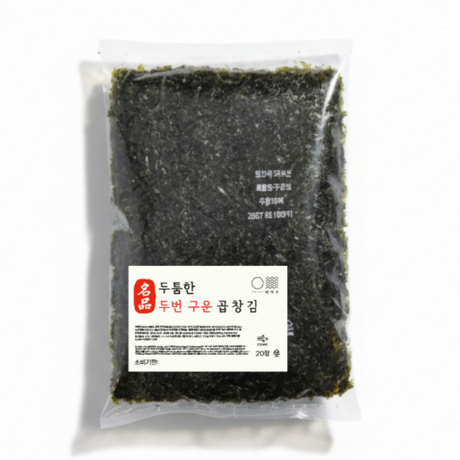 두툼한 프리미엄 두번구운 곱창김 10매x2봉, 1세트, 44g