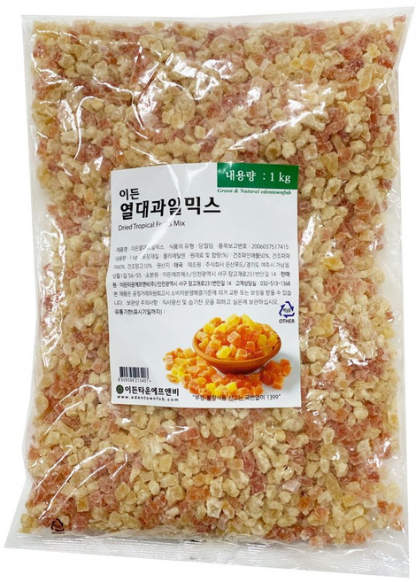 건조 열대과일믹스 1kg 열대 과일 과일믹스, 1개