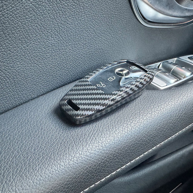 테라모 벤츠 카본 키케이스 키홀더 GLS GLC GLE GLA A C E클, 벤츠 카본키케이스-B타입(신형), 블랙