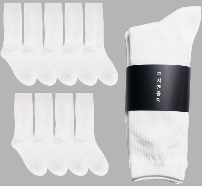 무지앤골지 국산 10켤레 여성 기본 무지 골지 긴양말 (혼합가능)
