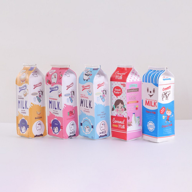 star starred 밀크 파우치 필통, 1세트, 5컬러 5개입