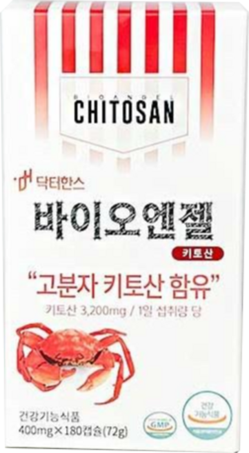 [닥터한스] 바이오엔젤 키토산 (180정x1병), 72g, 1개