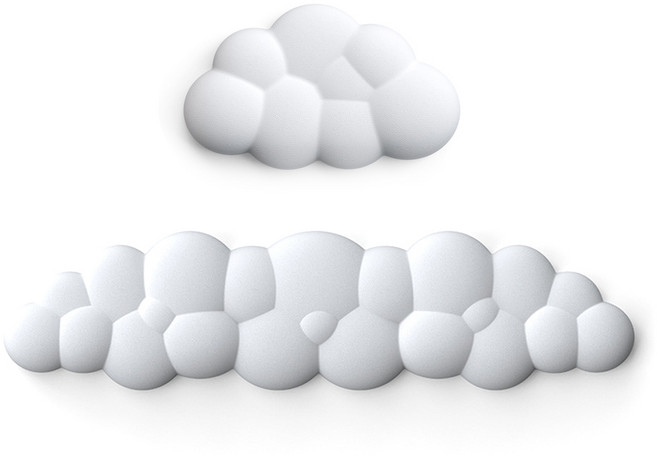 컴튜 구름 키보드 마우스 팜레스트 손목 받침대 쿠션 패드, 1세트, 화이트