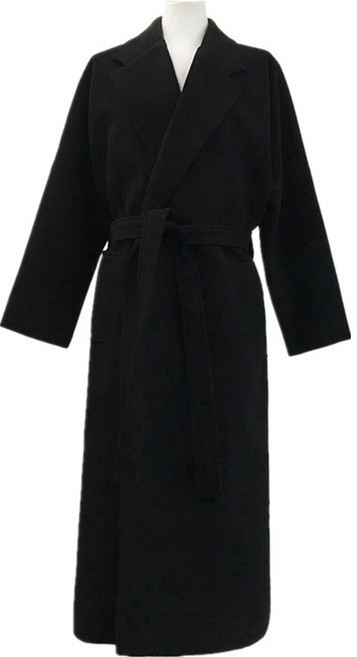 맥시 롱 코트 겨울 식 모직 여성용 슈퍼 두꺼운 무릎에서 발목까지 햅번 스타일