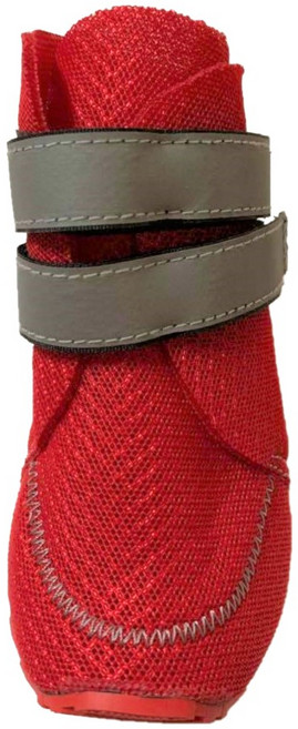 寵愛生活本舖 寵物夏季透氣網鞋 中小型犬適用 反光條防滑狗鞋, 紅色,65#：鞋長7.0cm，鞋寬5.5cm, 1個