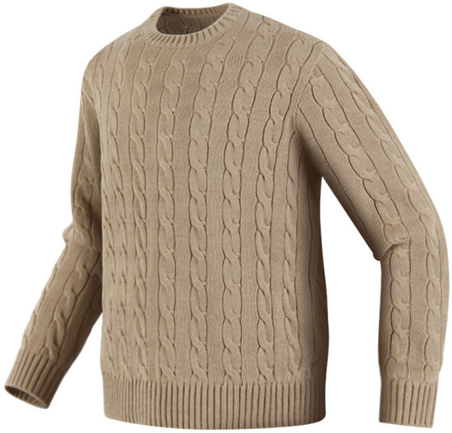 남성 케이블 니트 긴팔 가을 겨울 꽈배기 라운드 니트티 남자 스웨터 긴팔티 빅사이즈