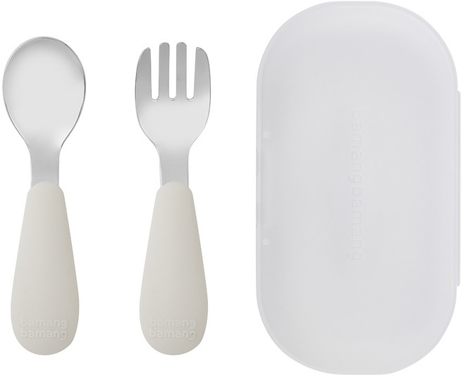바망바망 유아 수저&포크 세트, 1개, 오프화이트