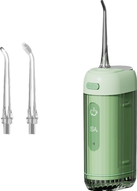 RoseHommy 휴대용 구강세정기 + 노즐 2종 세트, 그린