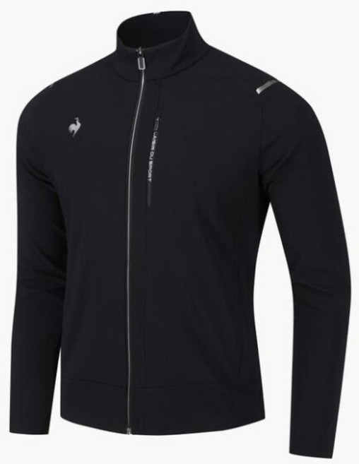 [르꼬끄] 져지 NQJ QO323GFT91-BLK AGA 트리코트 본딩 스텐넥 트랙탑 / BLK