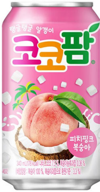 해태음료 코코팜 피치핑크 복숭아, 340ml, 15개
