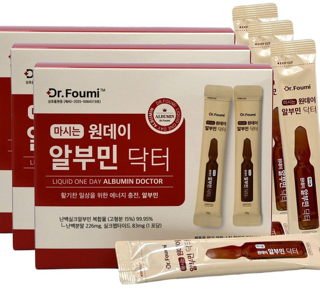 닥터포유미 마시는 알부민 액상 스틱 건강기능식품 난백알부민98% 단백질 영양제, 90개, 20g