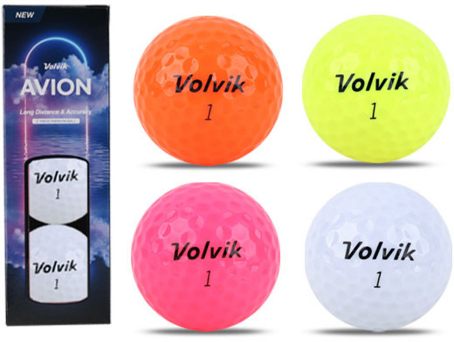 볼빅 아비온 직진 성능 비거리 3구 골프공, 옐로우3구, 1개
