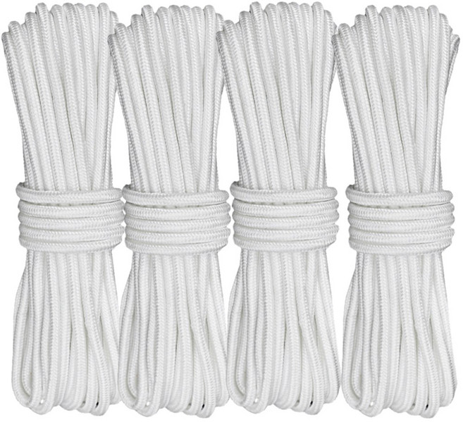 본라이프 천정 건조대줄 교체용끈 다용도줄 빨래건조대줄 베란다 빨래줄 밧줄 노끈 건조줄 캠핑 다용도로프, 백색, 5m, 4개