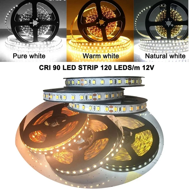 쿠쿠스토어 2835 유연한 LED 조명 스트립 CCT 색상 온도 가변 DC 12V 미터당 개, 01 5M, 01 DC 12V, 04 3000K