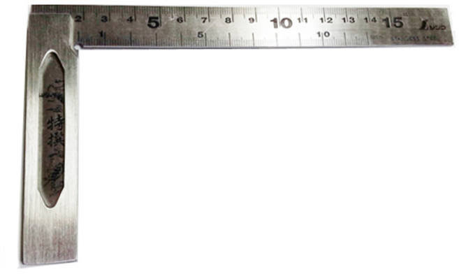 15cm 신와 스퀘어 62009 양면눈금 스텐직각자 양면직각자 신와직각자 150mm SHINWA 토탈공구, 1개
