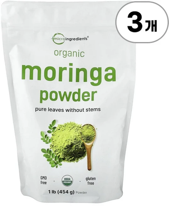 마이크로 인그리디언츠 오가닉 모링가 파우더 Micro Ingredients Organic Moringa Powder 454g, 3개 - 쿠팡