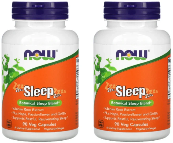 NOW Foods Sleep 식물성 수면 보조 혼합물 / 수면 유도 영양제 보조제, 90정, 2개 - 쿠팡