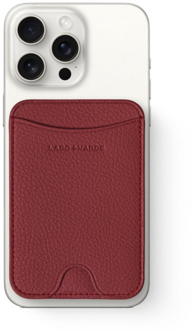 라보바르데 아이폰 맥세이프 슬림 가죽 카드 지갑 슬롯 케이스, 1개, 레드