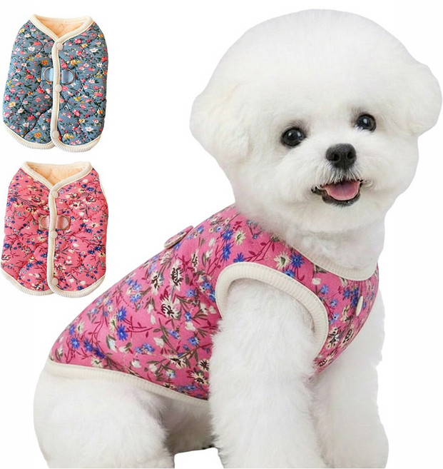 바사바사 강아지옷 애견 김장 조끼, 1개, 레드